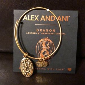 NWT Alex and Ani gold tone Dragon